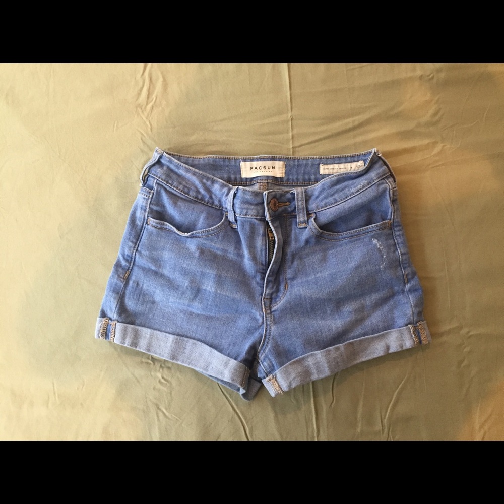 mid rise jean shorts